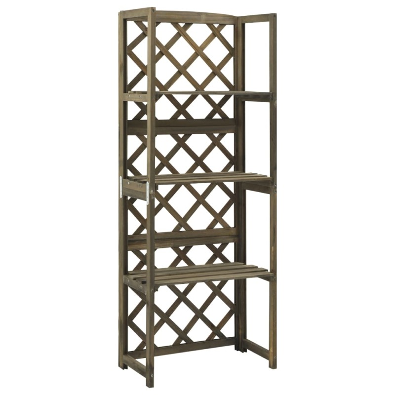 vidaXL Spalier mit Ablagen Grau 55x30x140 cm Massivholz Tanne vidaXL Spalier mit Ablagen Grau 55x30x140 cm Massivholz Tanne