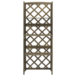 vidaXL Spalier mit Ablagen Grau 55x30x140 cm Massivholz Tanne