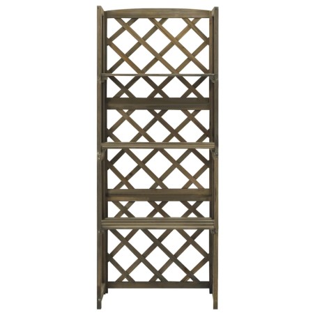 vidaXL Spalier mit Ablagen Grau 55x30x140 cm Massivholz Tanne
