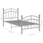 vidaXL Bettgestell Grau Metall 90x200 cm vidaXL Bettgestell Grau Metall 90x200 cm