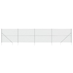 Maschendrahtzaun mit Bodenhülsen Silbern 2x10 m