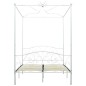 vidaXL Himmelbett-Gestell Weiß Metall 140 x 200 cm vidaXL Himmelbett-Gestell Weiß Metall 140 x 200 cm