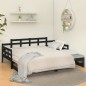 vidaXL Tagesbett Ausziehbar Schwarz Massivholz Kiefer 2x(80x200) cm vidaXL Tagesbett Ausziehbar Schwarz Massivholz Kiefer 2x(80x200) cm