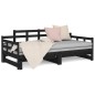 vidaXL Tagesbett Ausziehbar Schwarz Massivholz Kiefer 2x(80x200) cm vidaXL Tagesbett Ausziehbar Schwarz Massivholz Kiefer 2x(80x200) cm