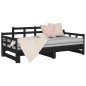 vidaXL Tagesbett Ausziehbar Schwarz Massivholz Kiefer 2x(80x200) cm vidaXL Tagesbett Ausziehbar Schwarz Massivholz Kiefer 2x(80x200) cm