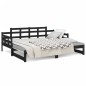 vidaXL Tagesbett Ausziehbar Schwarz Massivholz Kiefer 2x(80x200) cm vidaXL Tagesbett Ausziehbar Schwarz Massivholz Kiefer 2x(80x200) cm