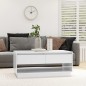 vidaXL Couchtisch Hochglanz-Weiß 102,5x55x44 cm Holzwerkstoff vidaXL Couchtisch Hochglanz-Weiß 102,5x55x44 cm Holzwerkstoff