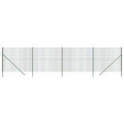 vidaXL Maschendrahtzaun Grün 1,4x10 m Verzinkter Stahl