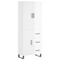Highboard Hochglanz-Weiß 69,5x34x180 cm Holzwerkstoff Highboard Hochglanz-Weiß 69,5x34x180 cm Holzwerkstoff