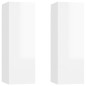 vidaXL TV-Schränke 2 Stk. Hochglanz Weiß 30,5x30x90 cm Holzwerkstoff vidaXL TV-Schränke 2 Stk. Hochglanz Weiß 30,5x30x90 cm Holzwerkstoff