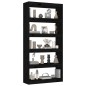 vidaXL Bücherregal/Raumteiler Schwarz 80x30x167,4 cm Massivholz Kiefer vidaXL Bücherregal/Raumteiler Schwarz 80x30x167,4 cm Massivholz Kiefer