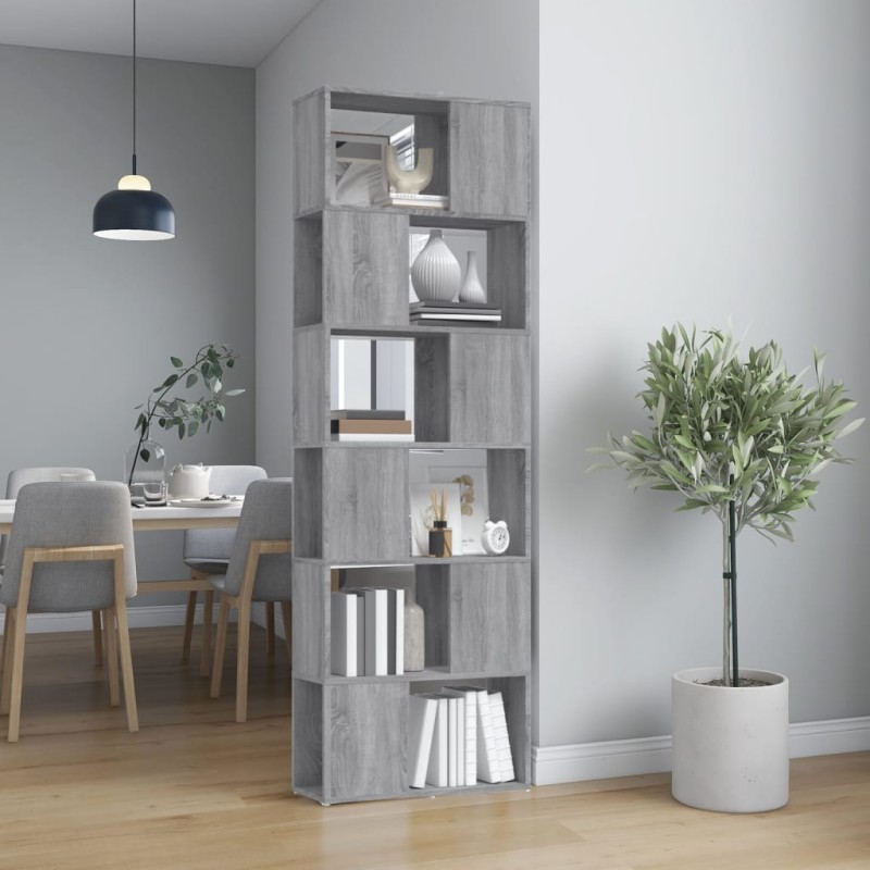 vidaXL Bücherregal/Raumteiler Grau Sonoma 60x24x186 cm vidaXL Bücherregal/Raumteiler Grau Sonoma 60x24x186 cm