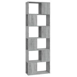 vidaXL Bücherregal/Raumteiler Grau Sonoma 60x24x186 cm