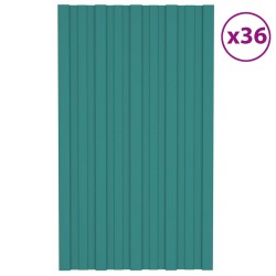 vidaXL Dachpaneele 36 Stk. Verzinkter Stahl Grün 80x45 cm