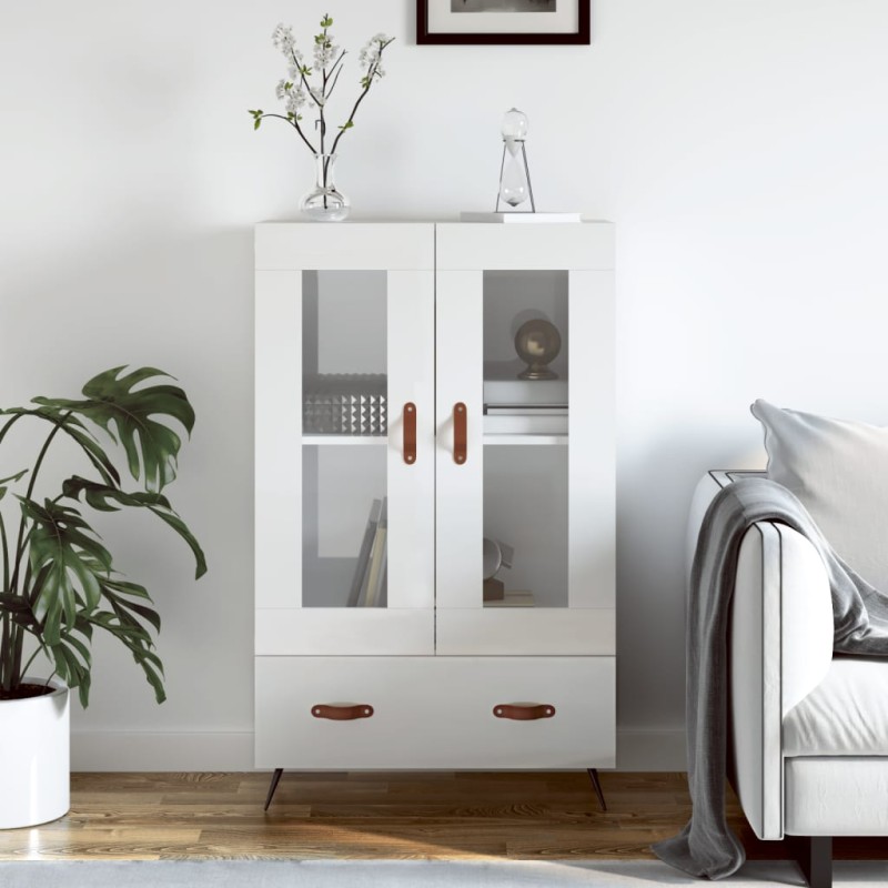 vidaXL Highboard Hochglanz-Weiß 69,5x31x115 cm Holzwerkstoff vidaXL Highboard Hochglanz-Weiß 69,5x31x115 cm Holzwerkstoff