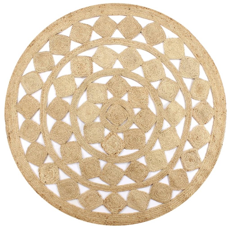 vidaXL Teppich Handgefertigt Jute Geflochten 90 cm vidaXL Teppich Handgefertigt Jute Geflochten 90 cm