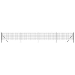 Maschendrahtzaun Anthrazit 1,1x10 m Verzinkter Stahl