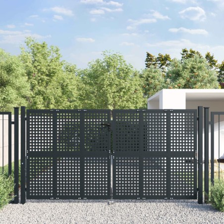 Gartentor Anthrazit 300x175 cm Stahl