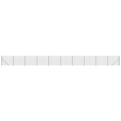 vidaXL Maschendrahtzaun mit Bodenhülsen Anthrazit 2x25 m