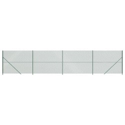 vidaXL Maschendrahtzaun mit Bodenflansch Grün 1,4x10 m