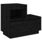 vidaXL Nachttisch Schwarz 60x34x51 cm Massivholz Kiefer vidaXL Nachttisch Schwarz 60x34x51 cm Massivholz Kiefer