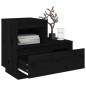 vidaXL Nachttisch Schwarz 60x34x51 cm Massivholz Kiefer vidaXL Nachttisch Schwarz 60x34x51 cm Massivholz Kiefer