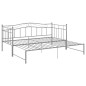 vidaXL Ausziehsofa Bettgestell Grau Metall 90x200 cm vidaXL Ausziehsofa Bettgestell Grau Metall 90x200 cm