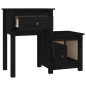 vidaXL Nachttisch Schwarz 79,5x38x65,5 cm Massivholz Kiefer vidaXL Nachttisch Schwarz 79,5x38x65,5 cm Massivholz Kiefer