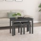 vidaXL Satztische 3 Stk. Grau Massivholz Kiefer vidaXL Satztische 3 Stk. Grau Massivholz Kiefer