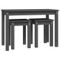 vidaXL Satztische 3 Stk. Grau Massivholz Kiefer vidaXL Satztische 3 Stk. Grau Massivholz Kiefer