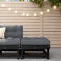 vidaXL Gartenhocker mit Kissen Schwarz Massivholz Kiefer vidaXL Gartenhocker mit Kissen Schwarz Massivholz Kiefer