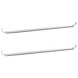 vidaXL Gardinenstangen 2 Stk. Weiß und Silbern 60-105 cm Aluminium