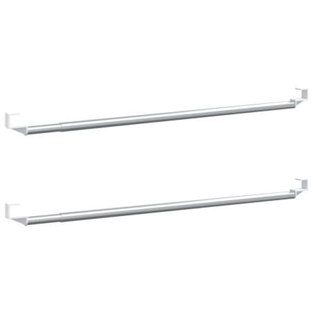 vidaXL Gardinenstangen 2 Stk. Weiß und Silbern 60-105 cm Aluminium