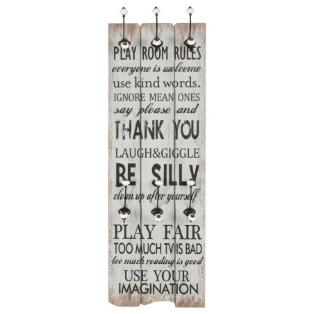 vidaXL Wandgarderobe mit 6 Haken 120 x 40 cm "THANK YOU" 