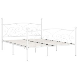vidaXL Bettgestell mit Lattenrost Weiß Metall 200 × 200 cm