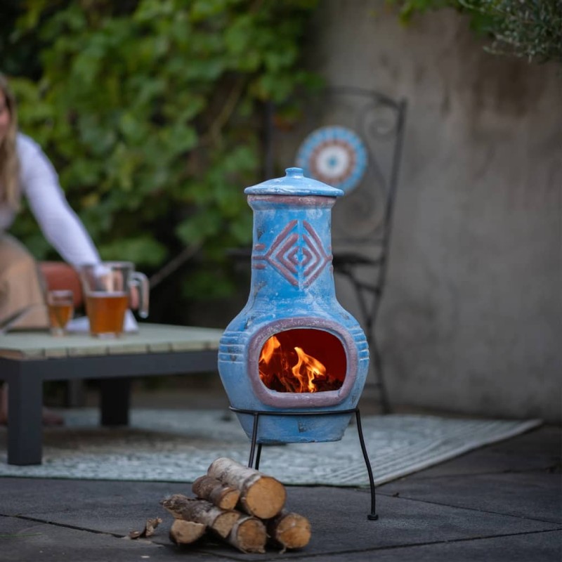 RedFire Gartenkamin Colima Ton Blau/Rot 86031 RedFire Gartenkamin Colima Ton Blau/Rot 86031
