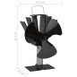 vidaXL Ofenventilator Wärmebetrieben 3 Blätter Schwarz vidaXL Ofenventilator Wärmebetrieben 3 Blätter Schwarz