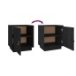vidaXL Nachttische 2 Stk. Schwarz 40x34x45 cm Massivholz Kiefer vidaXL Nachttische 2 Stk. Schwarz 40x34x45 cm Massivholz Kiefer