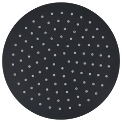 vidaXL Regenbrause Edelstahl 25 cm Rund Schwarz