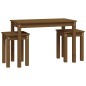 vidaXL Satztische 3 Stk. Honigbraun Massivholz Kiefer vidaXL Satztische 3 Stk. Honigbraun Massivholz Kiefer