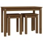 vidaXL Satztische 3 Stk. Honigbraun Massivholz Kiefer vidaXL Satztische 3 Stk. Honigbraun Massivholz Kiefer