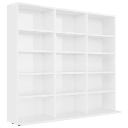 vidaXL CD-Regal Hochglanz-Weiß 102x23x89,5 cm Holzwerkstoff