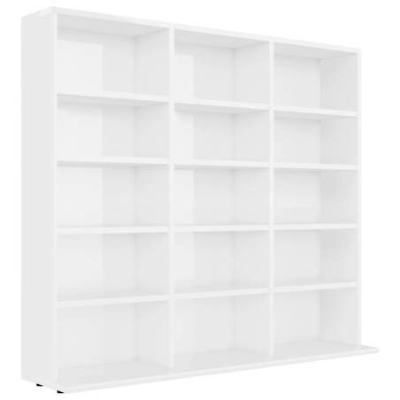 vidaXL CD-Regal Hochglanz-Weiß 102x23x89,5 cm Holzwerkstoff