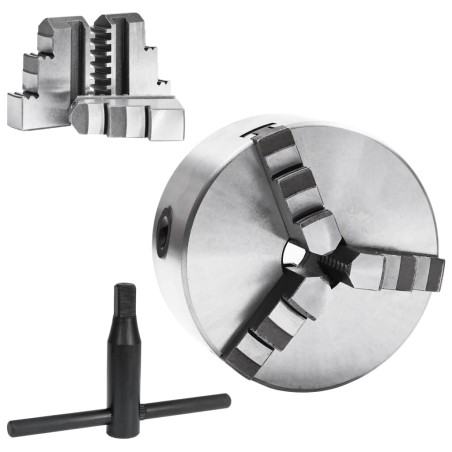 vidaXL 3-Backen-Drehfutter Selbstzentrierend 125 mm Stahl 