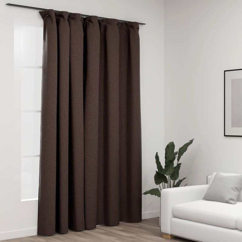 vidaXL Verdunkelungsvorhang mit Haken Leinenoptik Taupe 290x245 cm vidaXL Verdunkelungsvorhang mit Haken Leinenoptik Taupe 290x245 cm