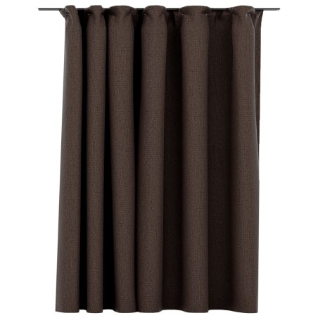 vidaXL Verdunkelungsvorhang mit Haken Leinenoptik Taupe 290x245 cm