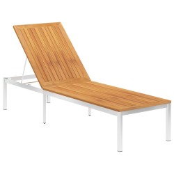 vidaXL Sonnenliege Massivholz Akazie und Edelstahl 