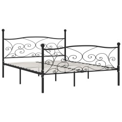 vidaXL Bettgestell mit Lattenrost Schwarz Metall 200 × 200 cm