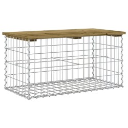 vidaXL Gartenbank aus Gabionen 83x44x42 cm Kiefernholz Imprägniert