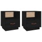 vidaXL Nachttische 2 Stk. Schwarz 40x34x45 cm Massivholz Kiefer vidaXL Nachttische 2 Stk. Schwarz 40x34x45 cm Massivholz Kiefer